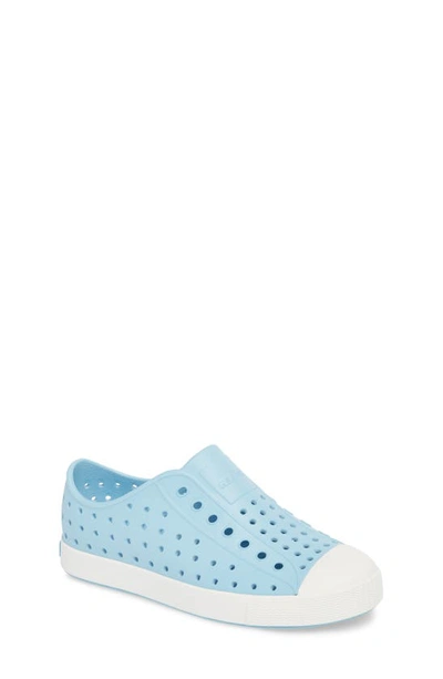 Native Shoes Babies' Jefferson Water Friendly Slip-on Vegan Sneaker In Sky Blue/ Shell White
