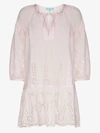 Melissa Odabash Ashley Crochet-trimmed Broderie Anglaise Cotton Coverup In Pink