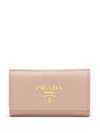 Prada Saffiano Leather Key Case In Pink
