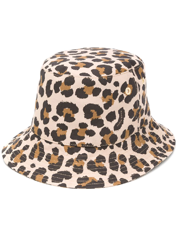 Mackintosh Dailly Leopard Print Bucket Hat In Brown | ModeSens