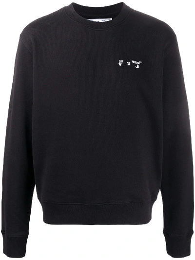 Off-white Hands Off-print Crew-neck Sweatshirt In Black