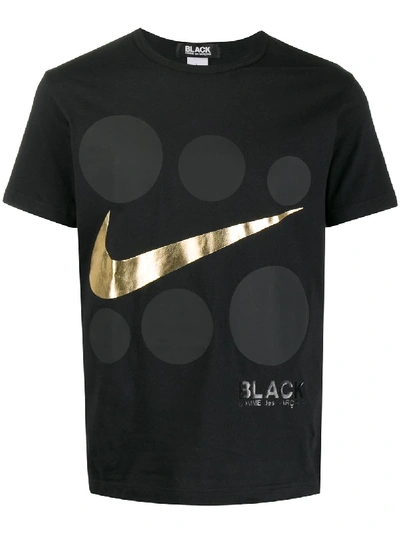 Black Comme Des Garçons X Nike Logo Print T-shirt In Black