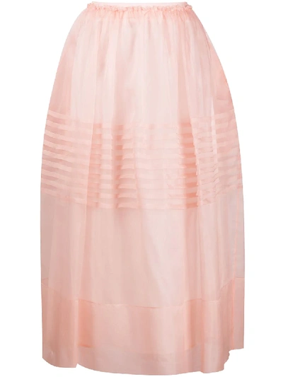 Simone Rocha High-waisted Organza Skirt In Pink