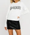 2.7 August Apparel Amour Sweatshirt In White In White