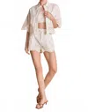 2.7 August Apparel Anna Embroidered Shirt In White In White