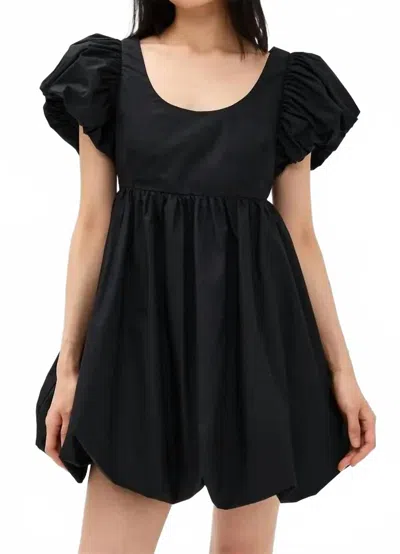 2.7 August Apparel Bubble Scoop Neck Mini Dress In Black