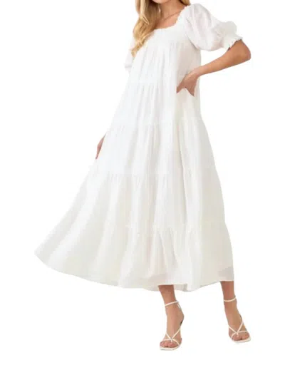 2.7 August Apparel Chaplin Maxi Dress In White