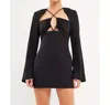 2.7 August Apparel Crossover Straps Fitted Mini Dress In Black In Black