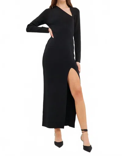 2.7 August Apparel Cut Out Long Sleeve Maxi In Black
