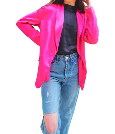 2.7 August Apparel Electric Blazer In Fucshia In Multi