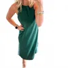 2.7 August Apparel Emerald Ric Rac Midi Dress In Green In Green