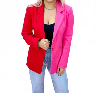 2.7 August Apparel Endgame Blazer In Pink/red In Multi