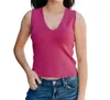 2.7 August Apparel Flirty V Neck Top In Pink In Pink