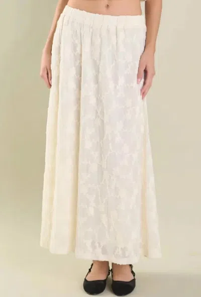 2.7 August Apparel Floral Lace Maxi Skirt In Off White