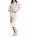 2.7 August Apparel Lace Midi Skirt In Ivory In Neutral
