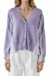 2.7 August Apparel Lovely Cardi In Lilac In Blue