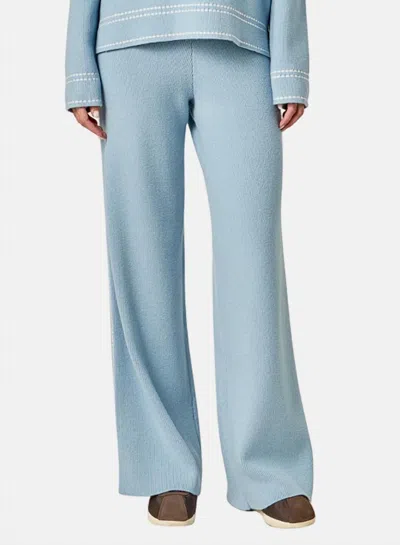 2.7 August Apparel Max Stitch Knit Long Pants In Blue