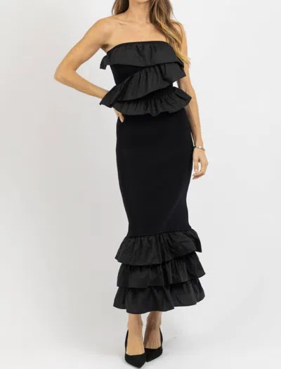 2.7 August Apparel Mix It Maxi Dress In Black