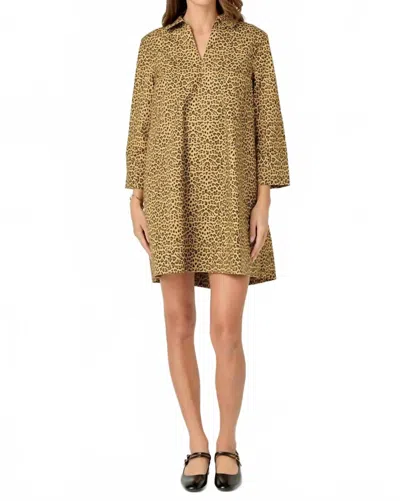 2.7 August Apparel Olivia Mini Dress In Leopard In Brown