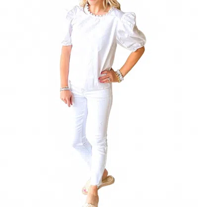 2.7 August Apparel Orchid Blouse In White