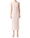 2.7 August Apparel Rhinestone Mesh Midi Dress In Light Pink In Pink