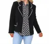 2.7 August Apparel Rickrack Edge Blazer In Black In Black