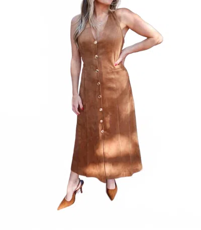 2.7 August Apparel Rodeo Drive Midi Dress In Brown