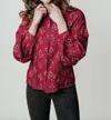 2.7 August Apparel Sadie Blouse Top In Liberty In Multi