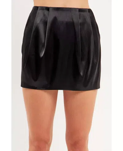2.7 August Apparel Satin Mini Skirt In Black