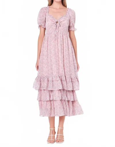 2.7 August Apparel Sweetheart Maxi Dress In Pink