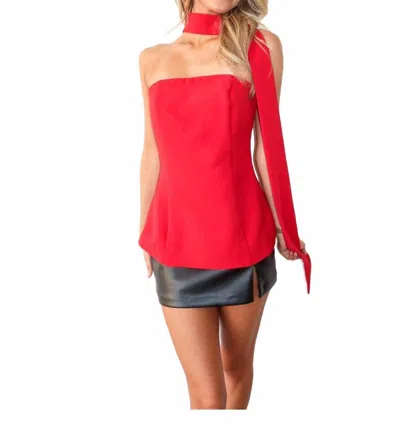 2.7 August Apparel Tie It Together Tie Top In Red
