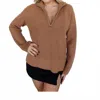 2.7 August Apparel Weekday Wonder Long Sleeve Sweater In Camel In Brown