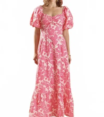 2.7 August Apparel Women's Floral Print Maxi Dress In Pink