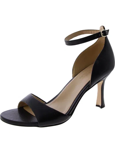 27 Edit Celeste Womens Leather Ankle Strap Heels In Black