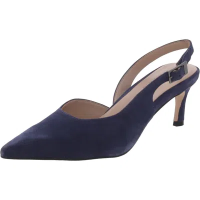 27 Edit Felicia Womens Leather Slingback Pumps In Blue