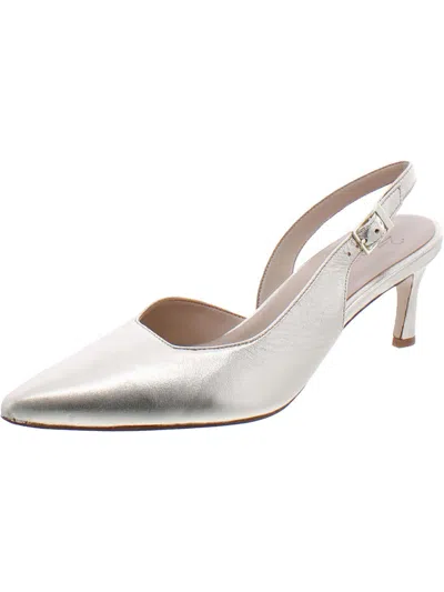 27 Edit Felicia Womens Leather Slingback Pumps In Multi