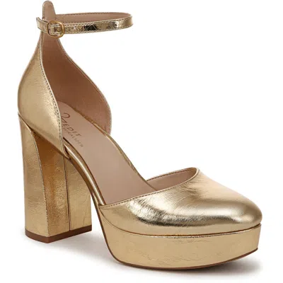 27 Edit Giovanna Womens Leather Pumps Platform Heels In Gold