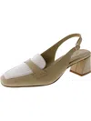 27 Edit Hunny Womens Leather Pointed Toe Slingback Heels In Multi