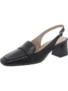 27 Edit Hunny Womens Leather Square Toe Slingback Heels In Black