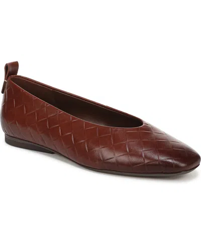 27 Edit Naturalizer Carla Square-toe Leather Ballet Flats In Brown
