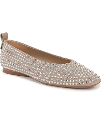 27 Edit Naturalizer Naturalizer Carla-sparkle Ballet Flats In Natural Warm Taupe Satin