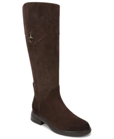 27 Edit Naturalizer Womens Oslo Riding Knee High Round Toe Regular Wide Calf Boots In Cafe Brown Suede