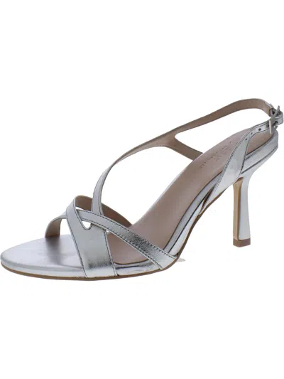 27 Edit Vanity Womens Leather Strappy Heels In Silver