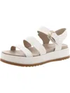 27 Edit Zizi Womens Faux Leather Round Toe Ankle Strap In White