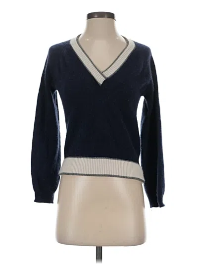 Pre-owned 27 Miles Cashmere Pullover Sweater In Blue