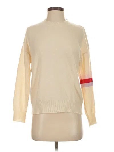 Pre-owned 27 Miles Cashmere Pullover Sweater In White