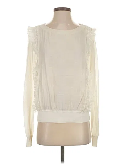 Pre-owned 27 Miles Long Sleeve Blouse In White