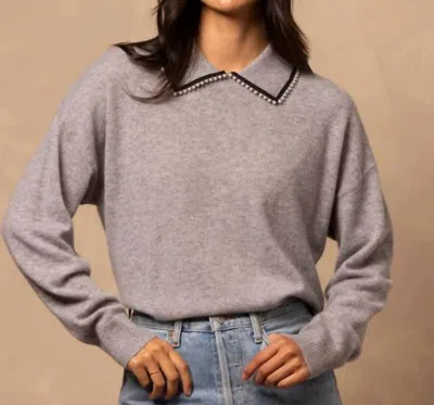 27 Miles Malibu Brigitte Collared Pullover In Heather In Grey