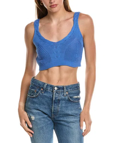 27 Miles Malibu Cable Knit Bra Top In Blue | ModeSens