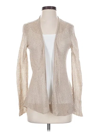 Pre-owned 27 Miles Malibu Cashmere Cardigan Sweater In Tan